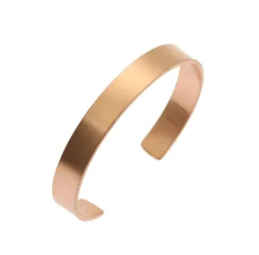 10mm Wide Brushed Copper Cuff Bracelet