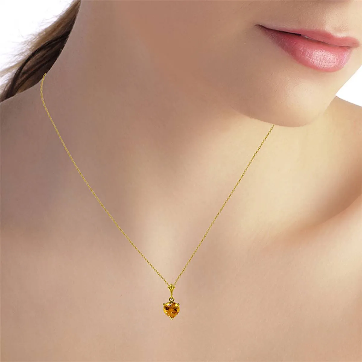 1.15 Carat 14K Solid Yellow Gold Terms Of Endearment Citrine Necklace