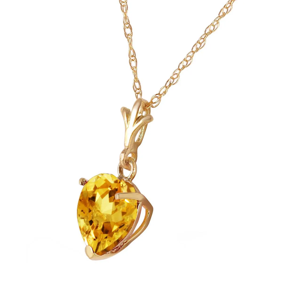 1.15 Carat 14K Solid Yellow Gold Terms Of Endearment Citrine Necklace