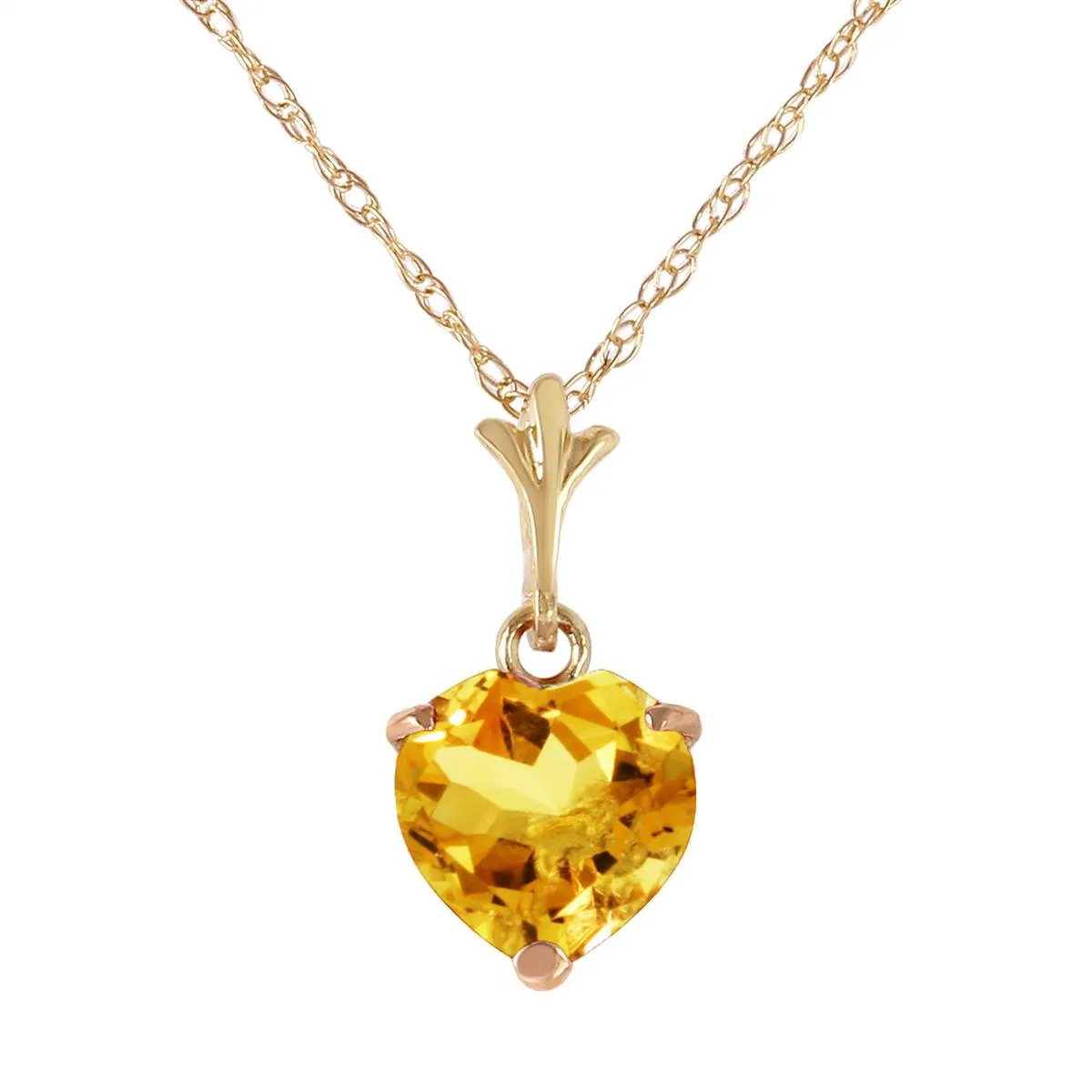 1.15 Carat 14K Solid Yellow Gold Terms Of Endearment Citrine Necklace