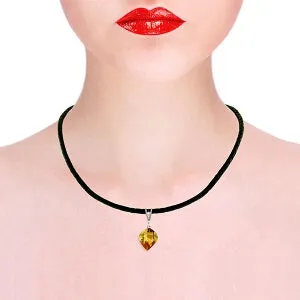 11.76 Carat 14K Solid White Gold Savoire Vivre Citrine Necklace