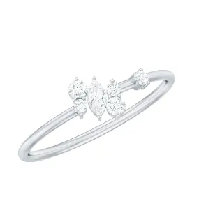 1/4 CT Natural Diamond Minimal Promise Ring