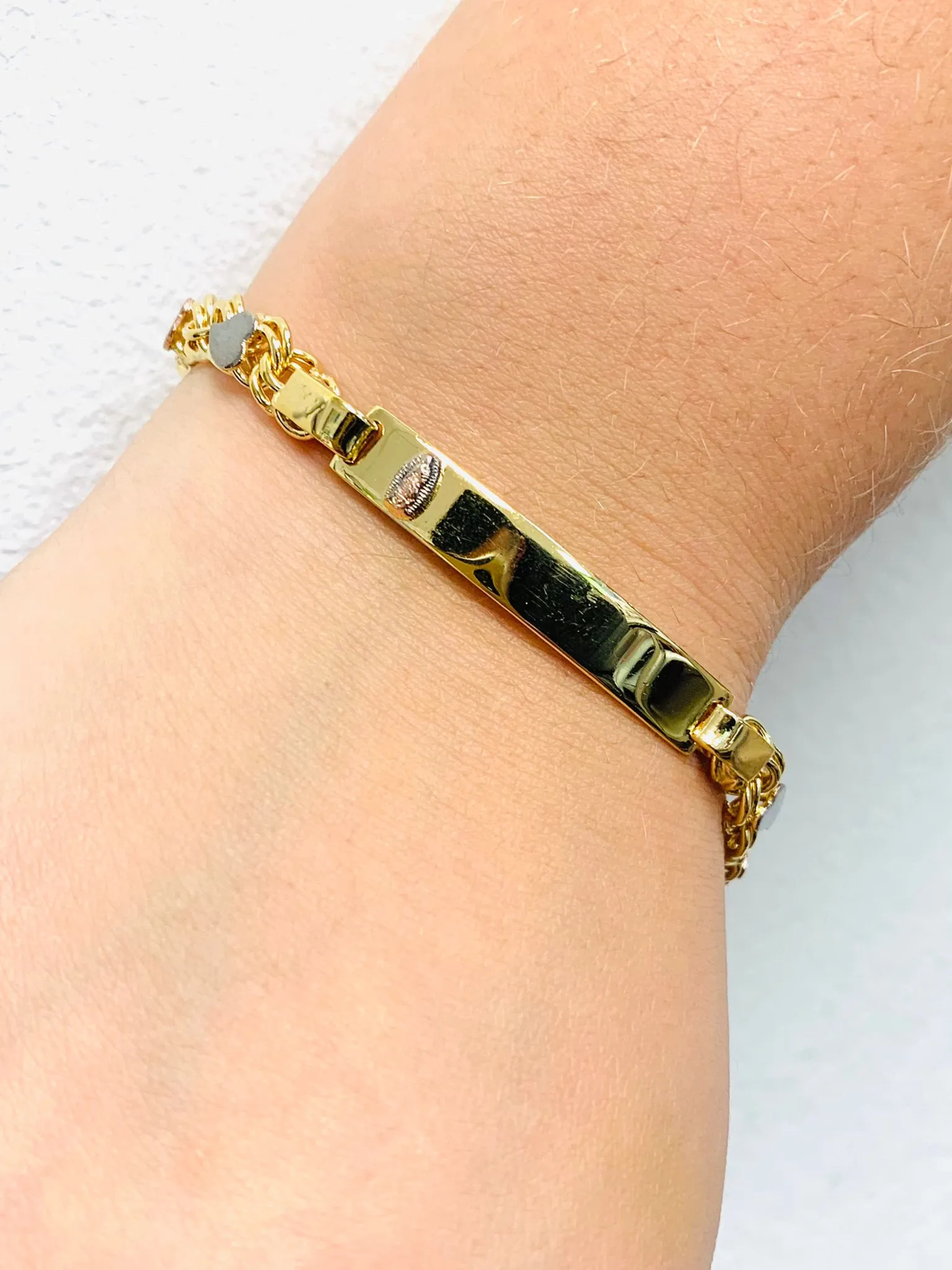 14K Gold Filled ID Bracelet 7" for Womens / Virgen de Guadalupe ID Bracelet / Dainty Guadalupe Bracelet / Womens ID Bracelet / Pulseras ID