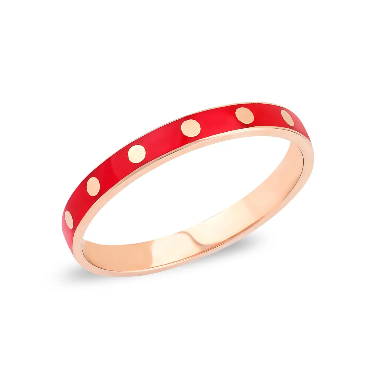 14K Solid Gold L' amour Ring with Enamel