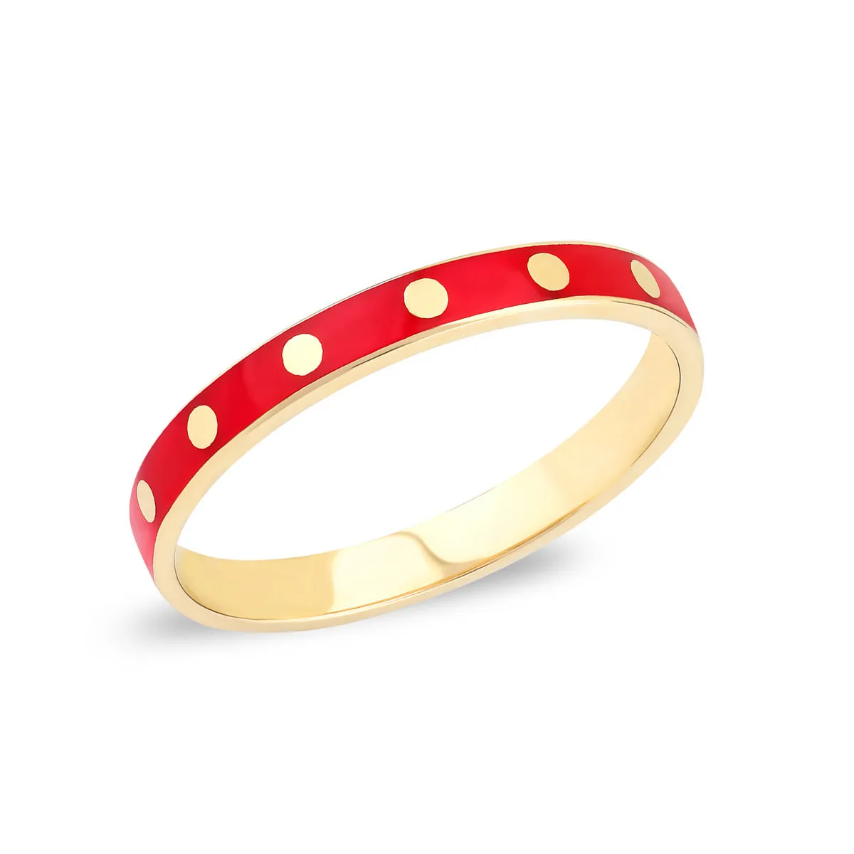 14K Solid Gold L' amour Ring with Enamel