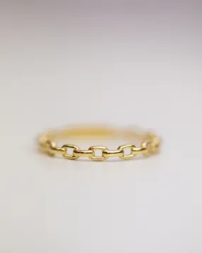 14k Solid Oval Link Ring