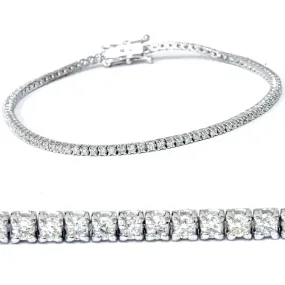 14k White or Yellow Gold Round-Cut Diamond Tennis Bracelet 2cttw 7" Women's