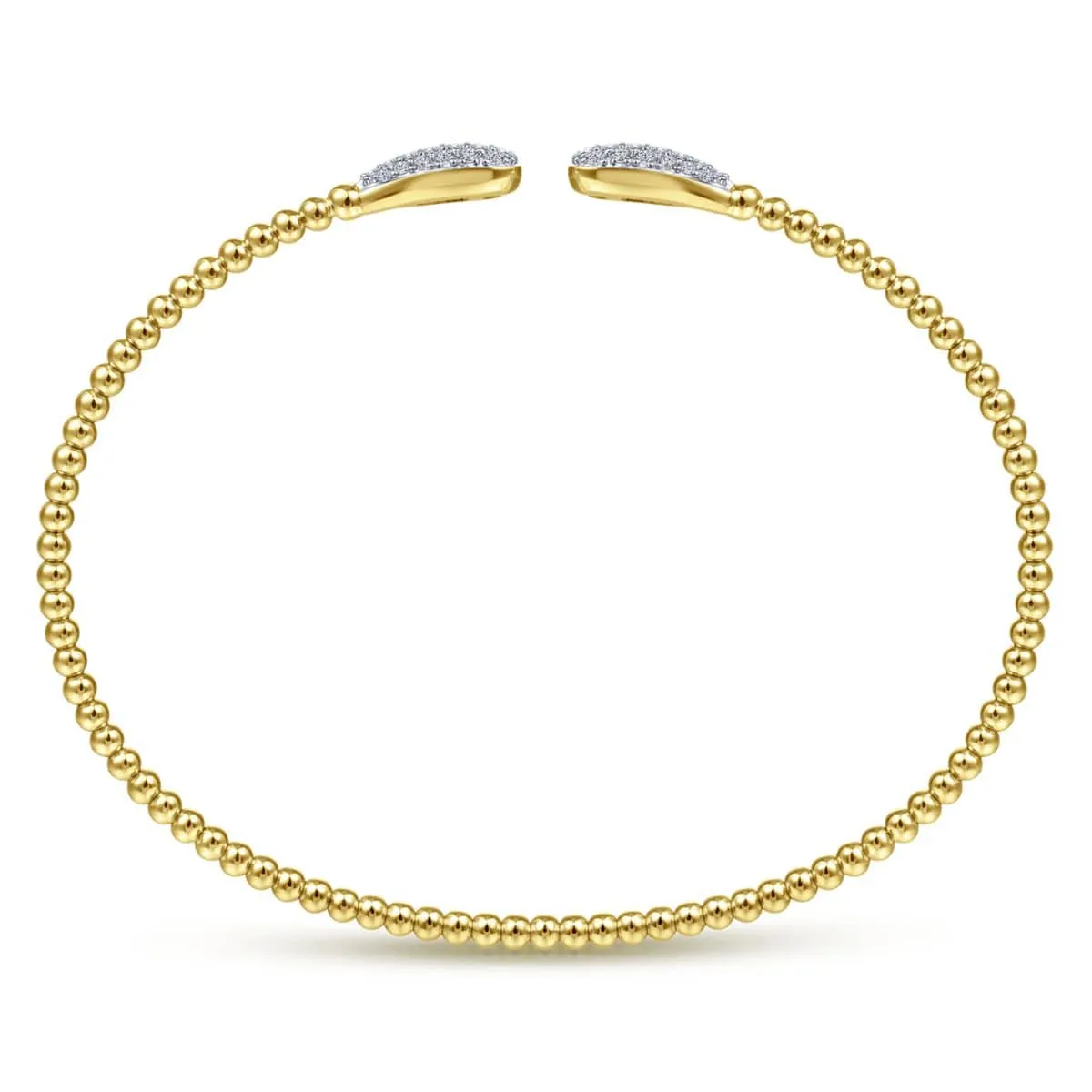 14K Yellow Gold Bujukan Cuff Bracelet with Diamond Pavé Teardrops  - BG4230-62Y45JJ