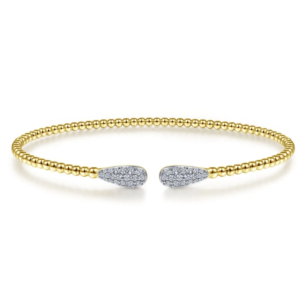 14K Yellow Gold Bujukan Cuff Bracelet with Diamond Pavé Teardrops  - BG4230-62Y45JJ