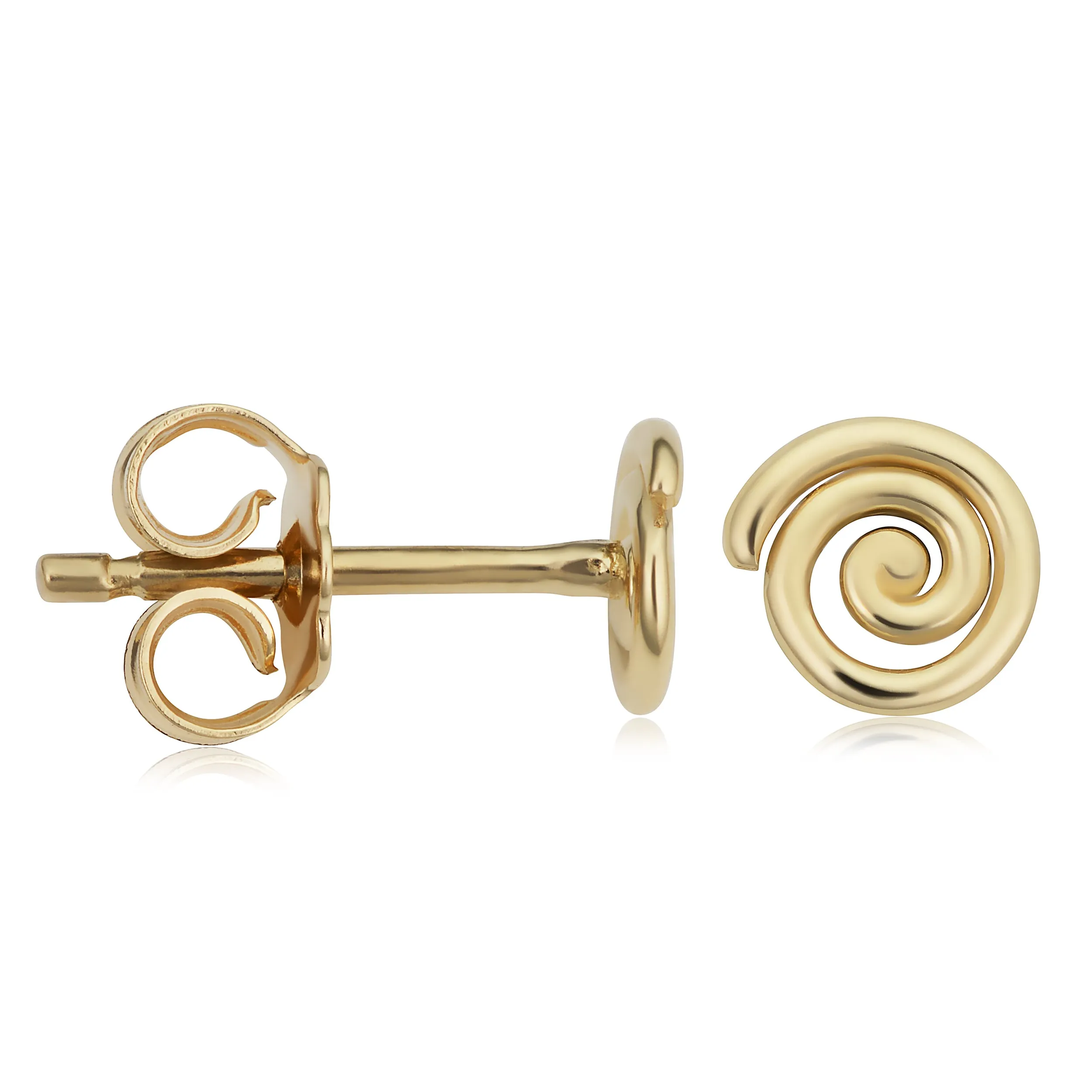 14k Yellow Gold Swirl Stud Earrings