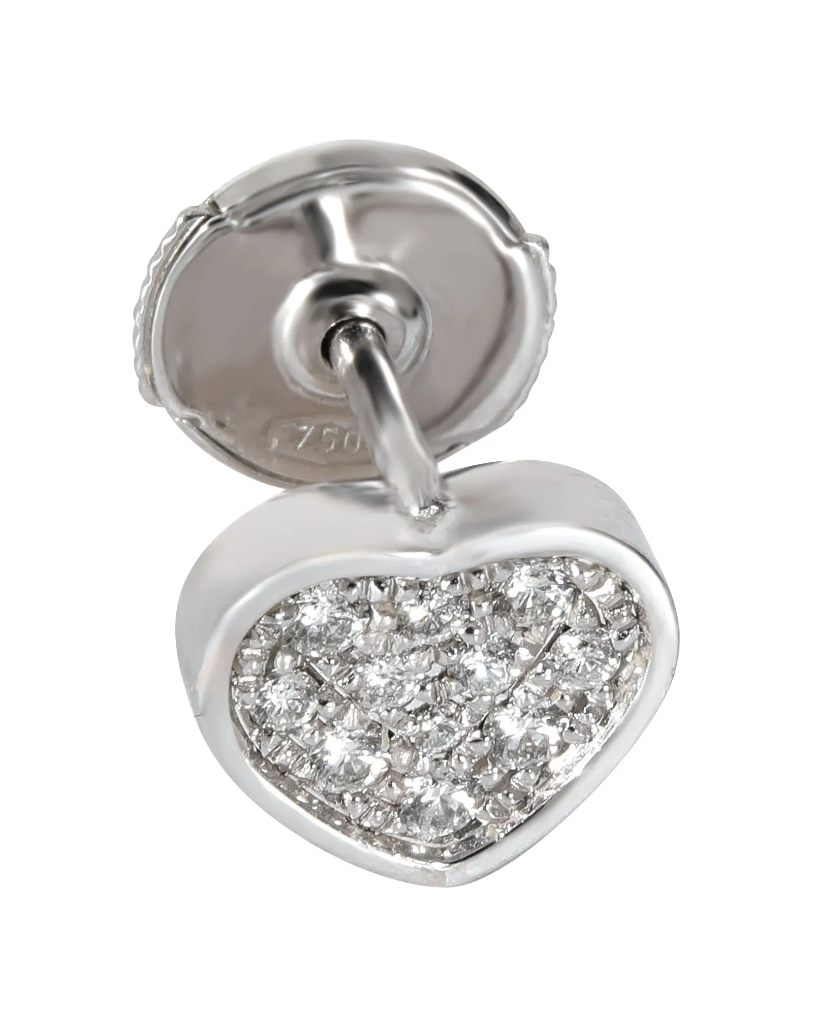 18k White Gold Chopard My Happy Hearts Diamond Single Stud Earring, 0.12ctw