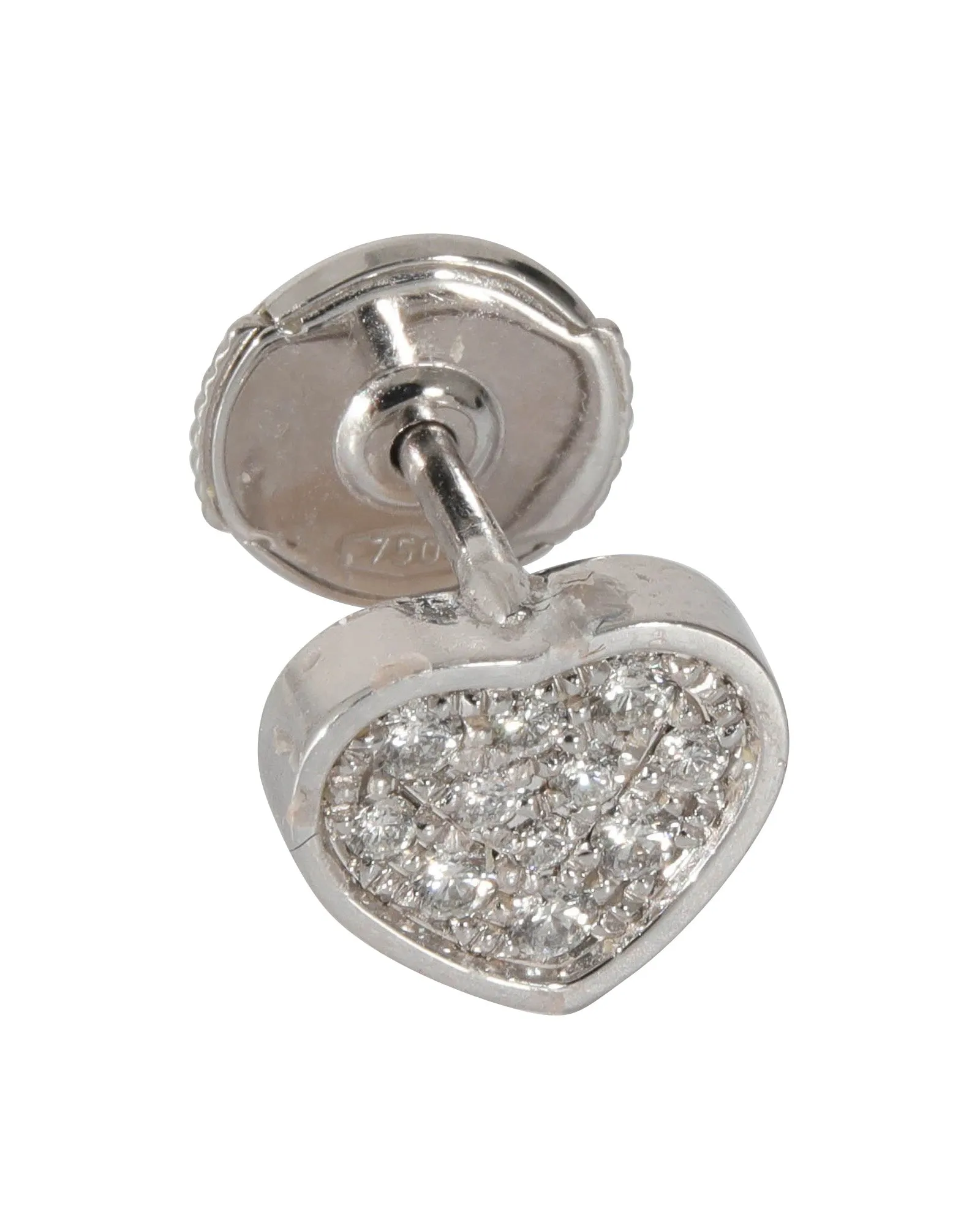 18k White Gold Chopard My Happy Hearts Diamond Single Stud Earring, 0.12ctw