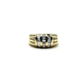 18k Yellow Gold 1ctw 4 Bar Band