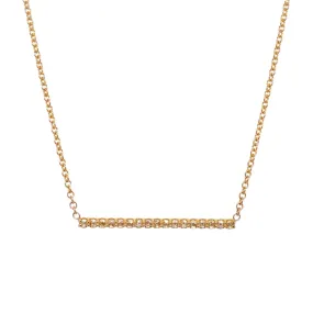 18k Yellow Gold Rose Cut Diamond Bar Necklace