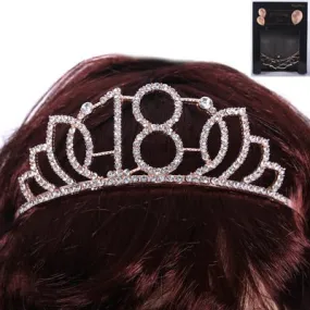 18th Birthday Metal Tiara with Diamante - Rose Gold