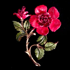 1960s Rafaelian Enameled Flower Brooch