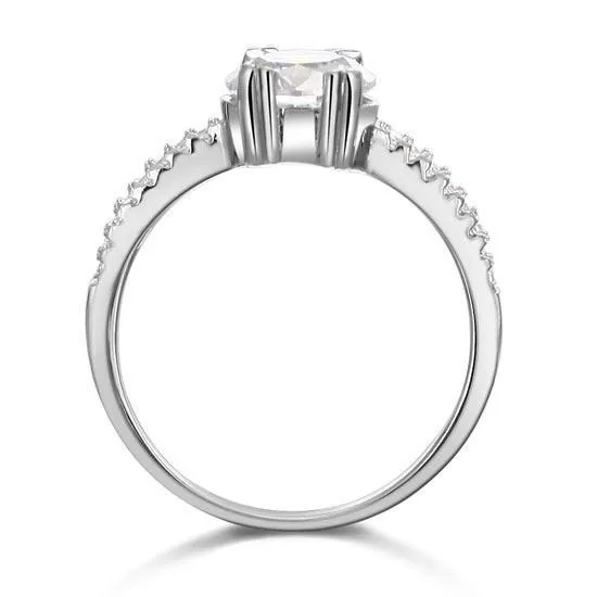 2 Carat Created Zirconia Engagement Sterling 925 Silver Ring MJXFR8023