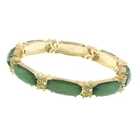 2028 Jewelry Oblong Stone And Crystal Accent Slim Stretch Bracelet