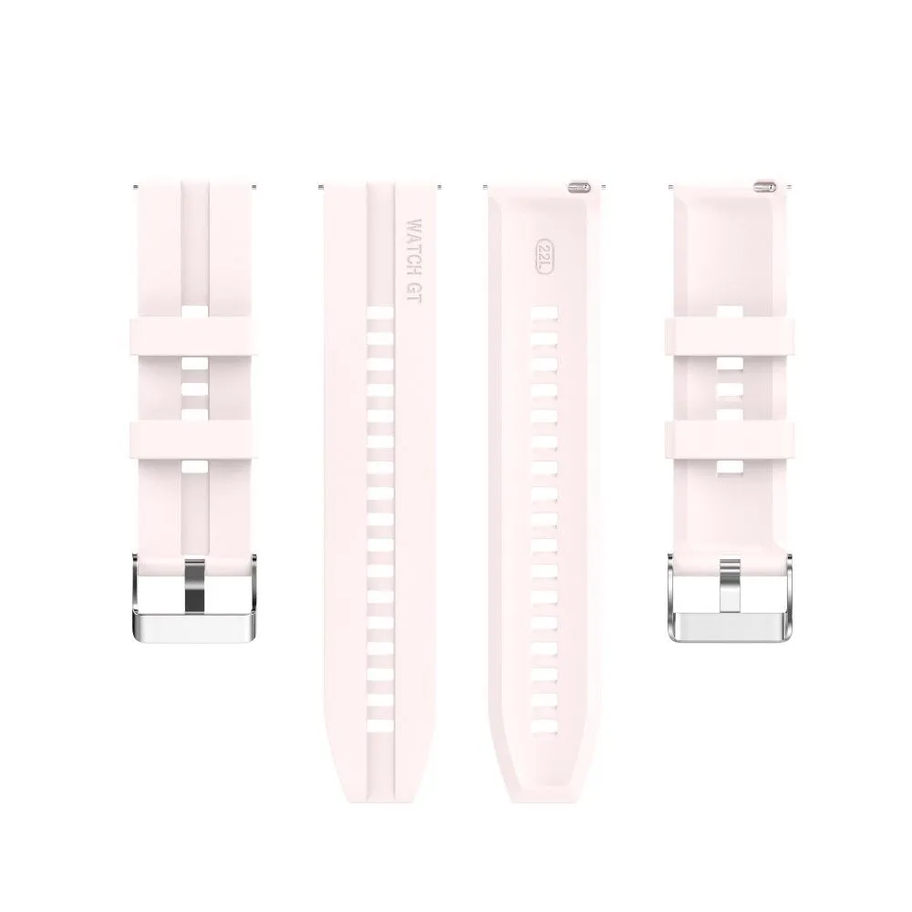 20mm Universal adjustable silicone watch strap - Silver Steel Buckle / Light Pink