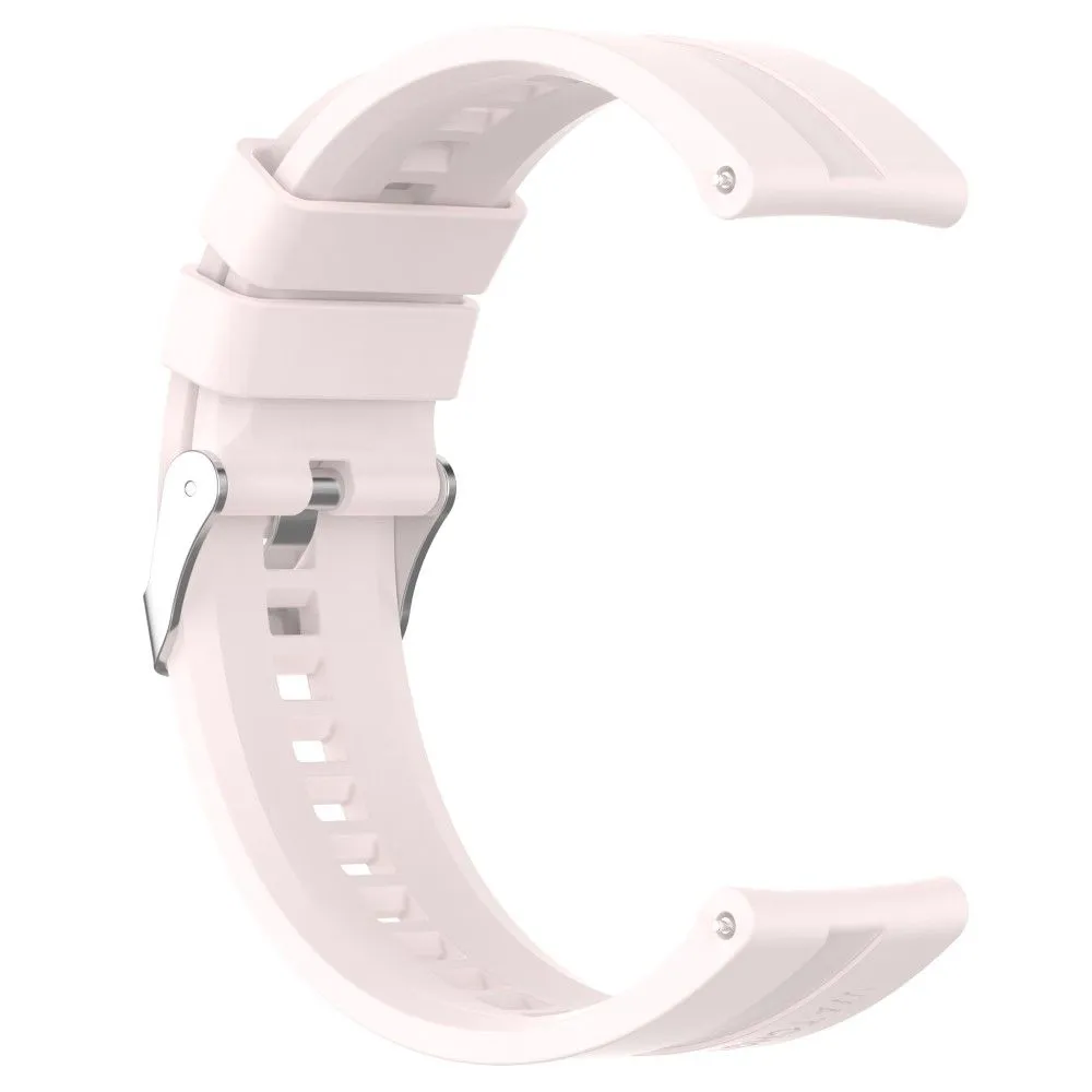 20mm Universal adjustable silicone watch strap - Silver Steel Buckle / Light Pink