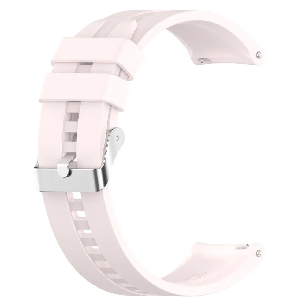 20mm Universal adjustable silicone watch strap - Silver Steel Buckle / Light Pink