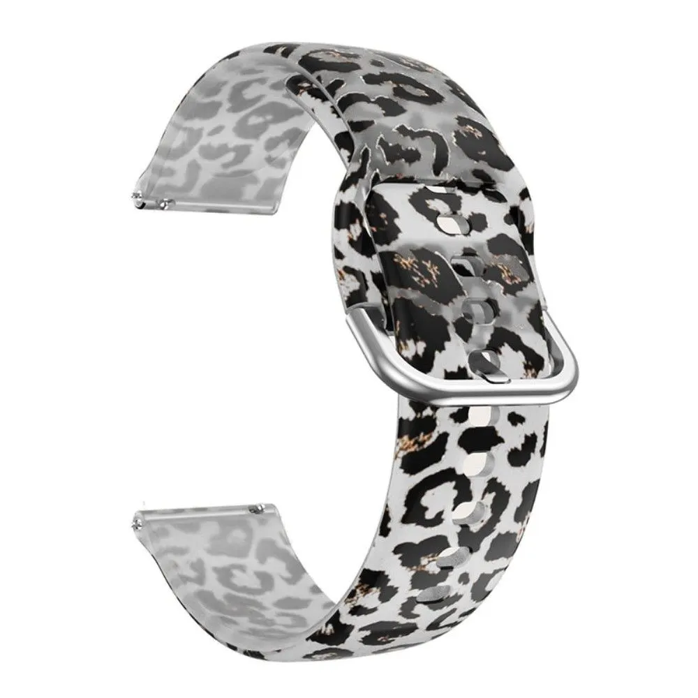 20mm Universal pattern printed silicone watch strap - Leopard