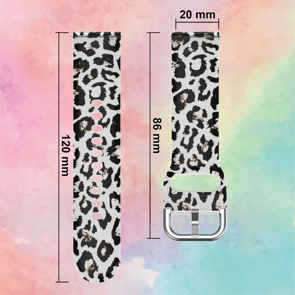 20mm Universal pattern printed silicone watch strap - Leopard