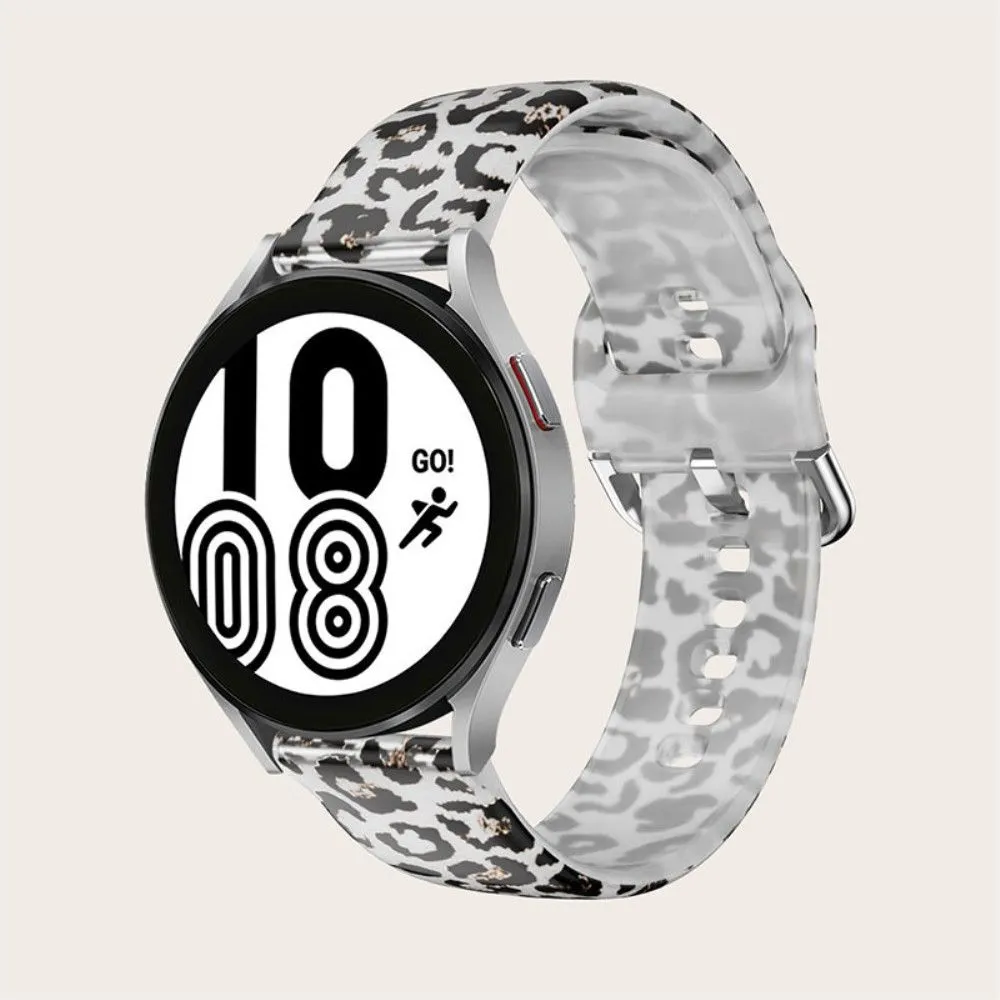 20mm Universal pattern printed silicone watch strap - Leopard