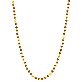 22K Gold & Rudraksha Stone Chain