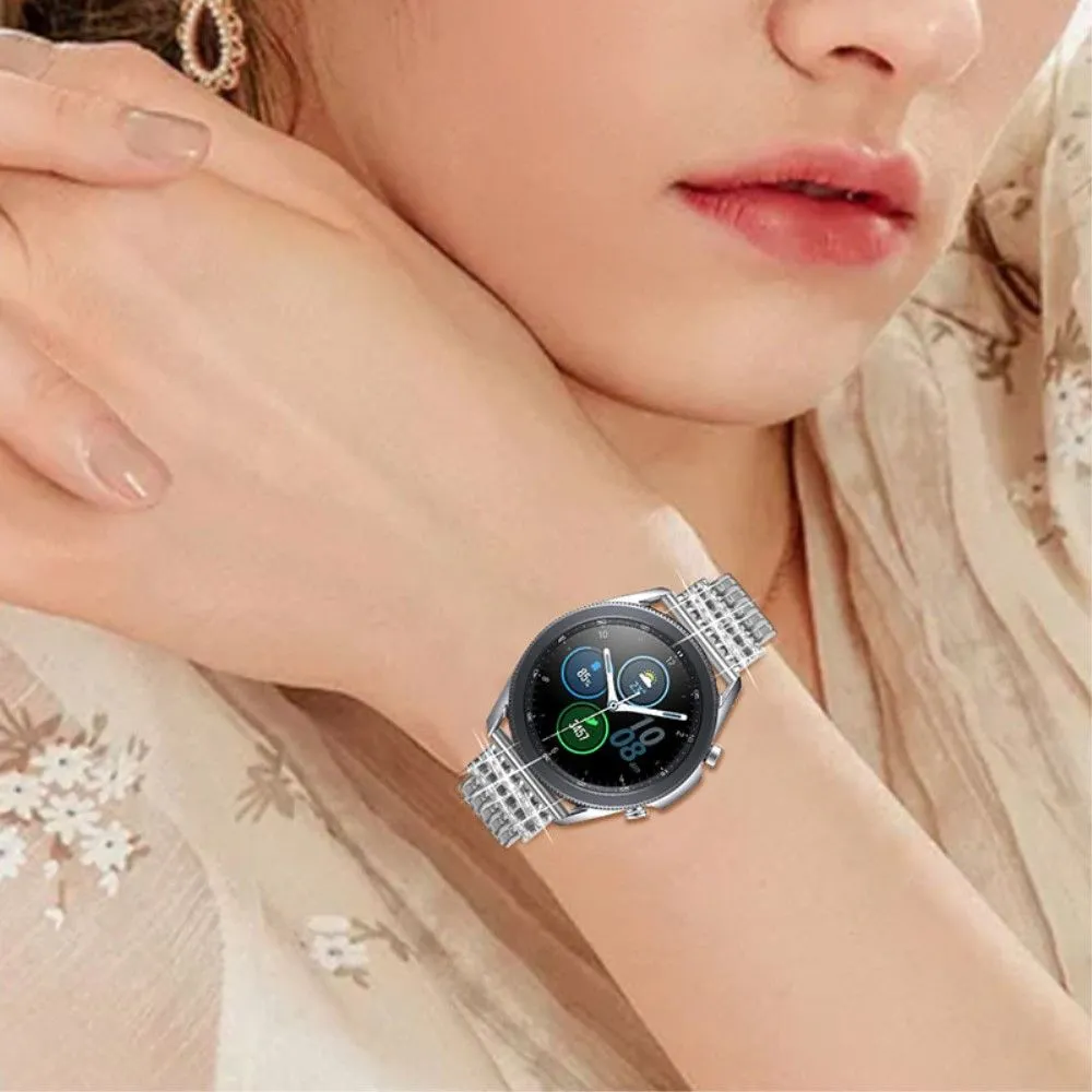 22mm Samsung Galaxy Watch 3 (45mm) / Watch (46mm) rhinestone watch strap - Silver