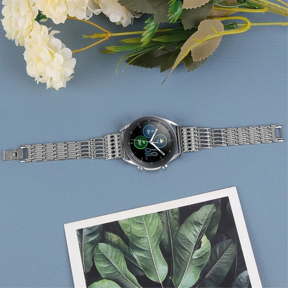 22mm Samsung Galaxy Watch 3 (45mm) / Watch (46mm) rhinestone watch strap - Silver