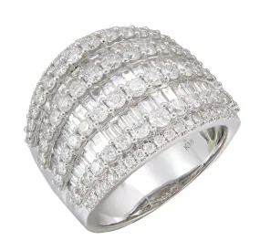 2.85ct t.w. Round And Baguette Diamond Fashion Ring