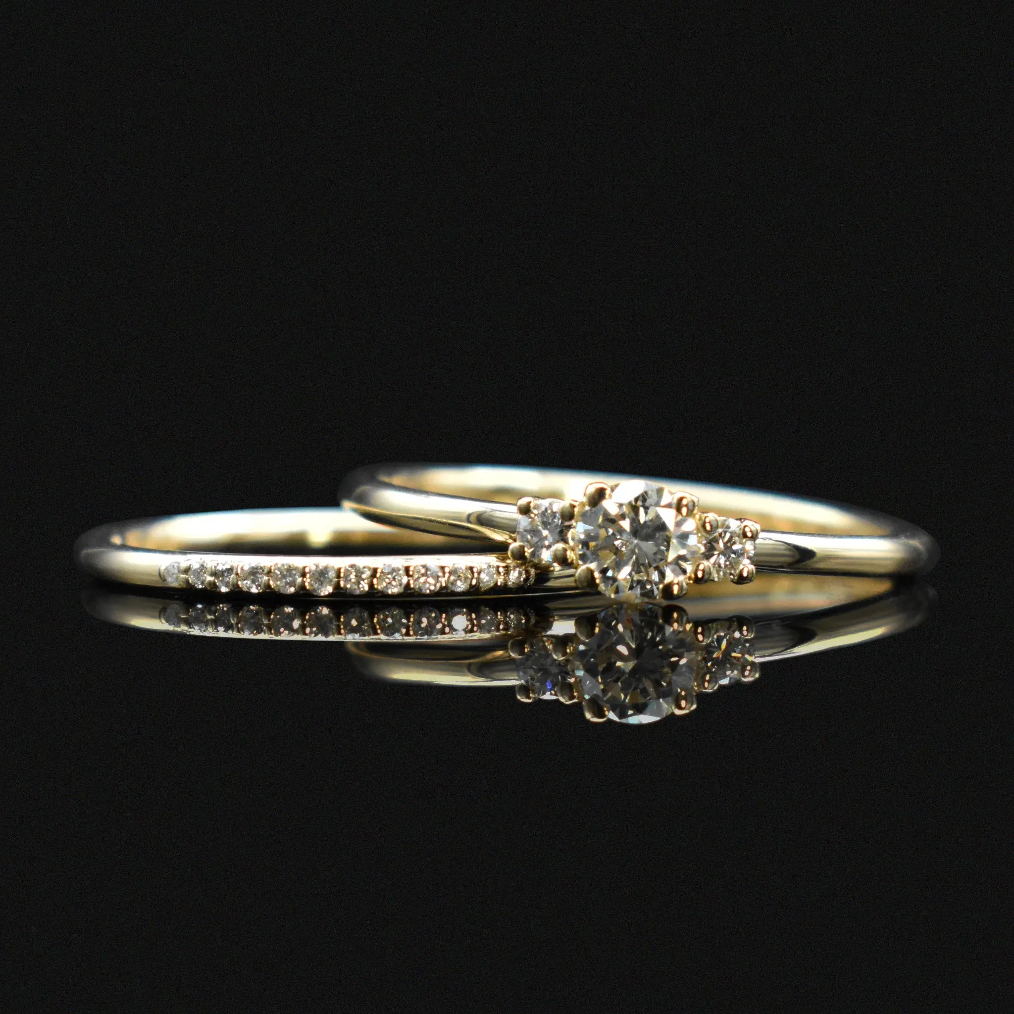 3-Stone Diamond Engagement Ring in Gold