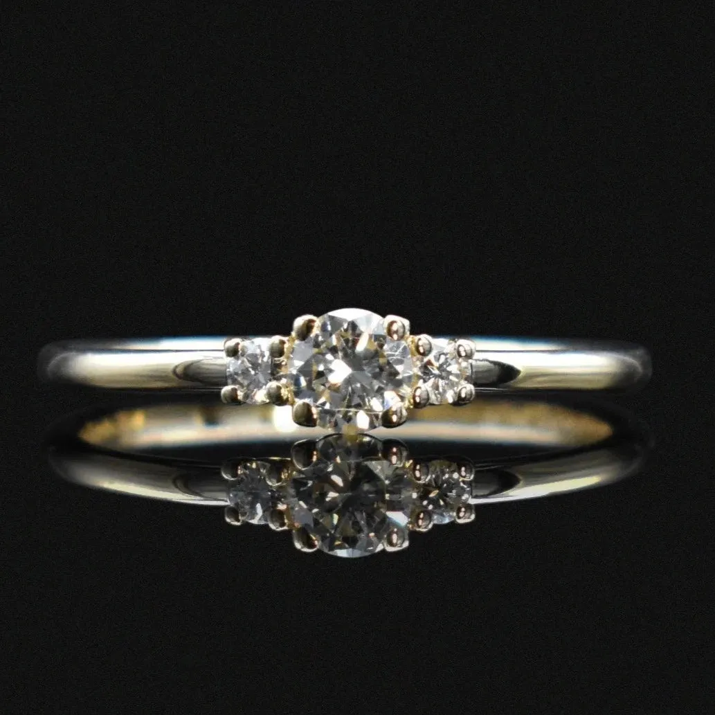 3-Stone Diamond Engagement Ring in Gold