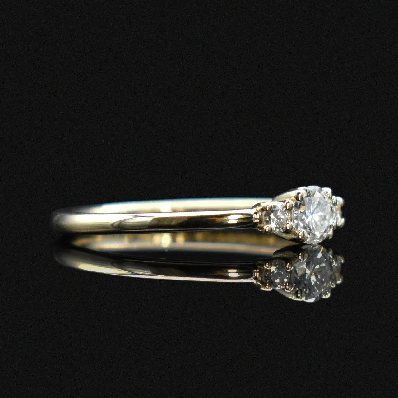 3-Stone Diamond Engagement Ring in Gold