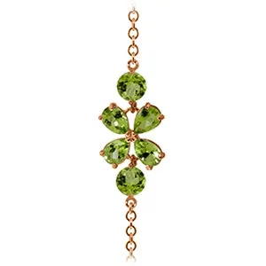 3.15 Carat 14K Solid Rose Gold Bracelet Natural Peridot