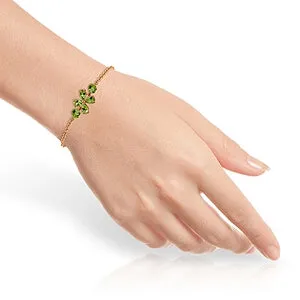 3.15 Carat 14K Solid Rose Gold Bracelet Natural Peridot