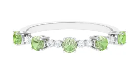 3/4 CT Green Sapphire and Diamond Minimal Stackable Ring