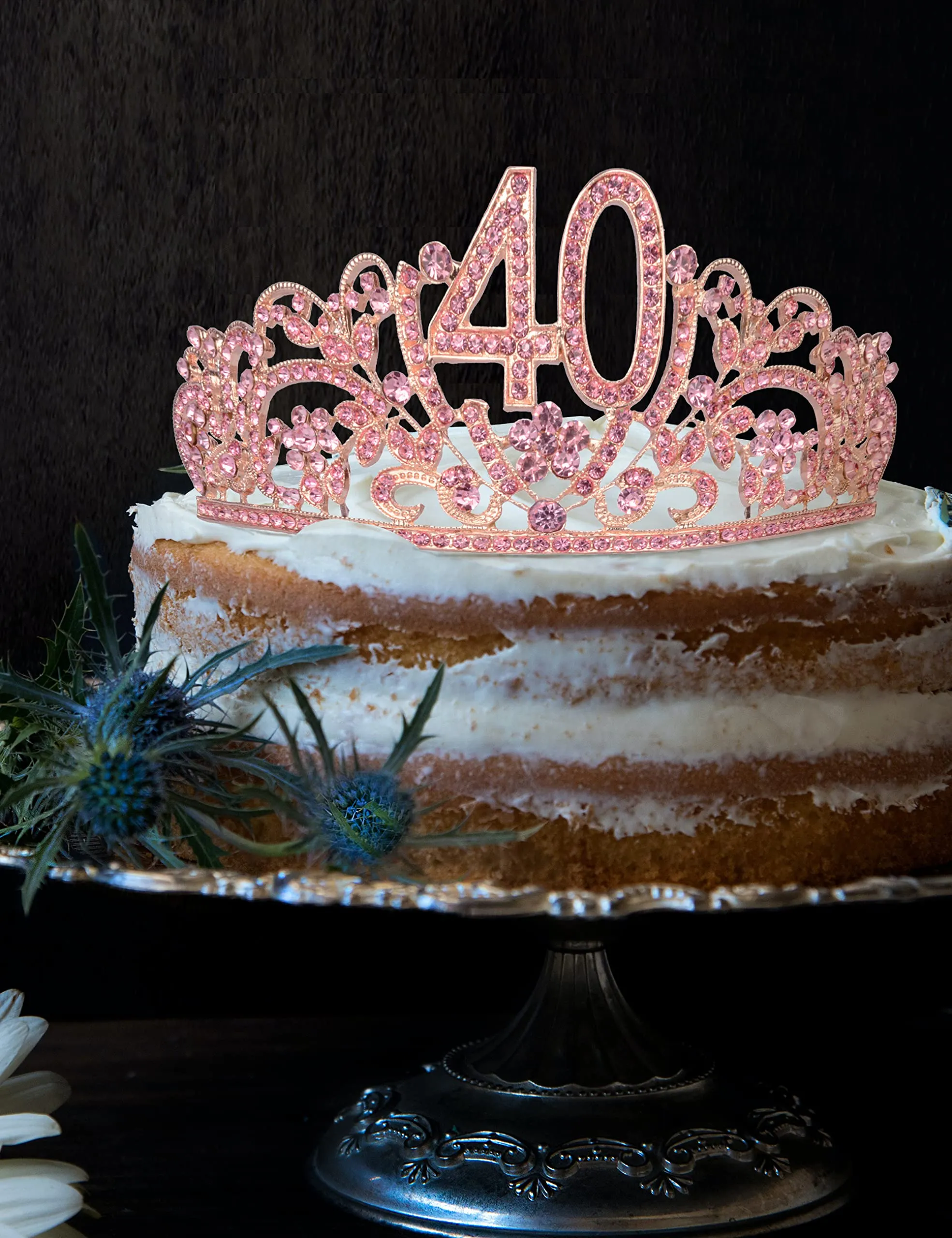 40th Birthday Gifts for Women, 40th Birthday Tiara and Sash pink, HAPPY 40th Birthday