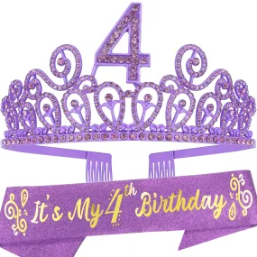 4th Birthday, 4th Birthday Decorations Girl, 4th Birthday Girl, 4th Birthday Tiara, 4th