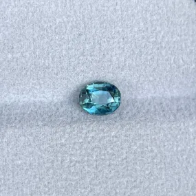 5.50 x 7.00 mm heated 1.38 crt Green Oval Cut sapphire AAAAA  VVS Loose GEMSTONE