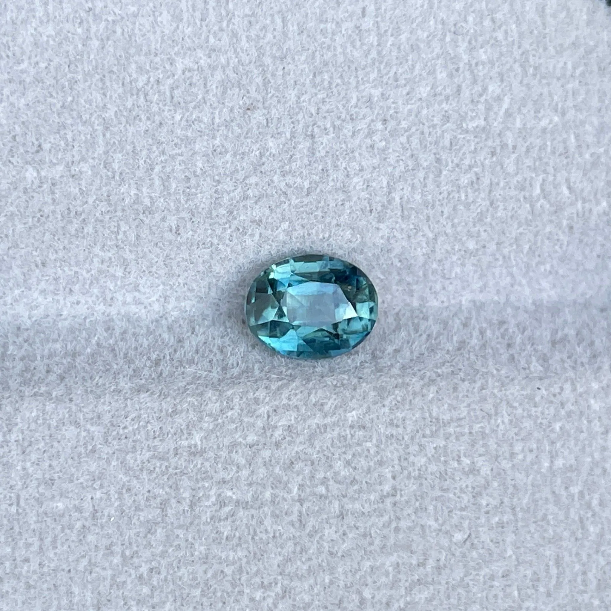 5.50 x 7.00 mm heated 1.38 crt Green Oval Cut sapphire AAAAA  VVS Loose GEMSTONE