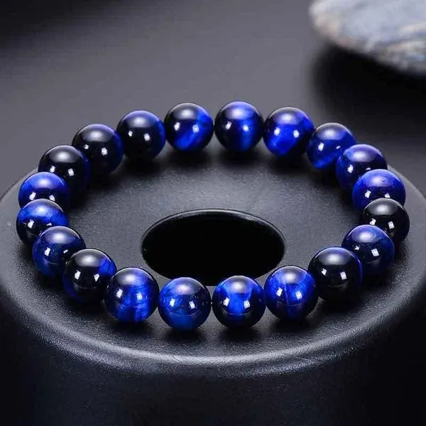 6/8/10mm buddha Bracelets Blue Tiger Eye Bracelet Natural Stone Round Beads Elasticity Rope Men Women blue stone Beaded Bracelet