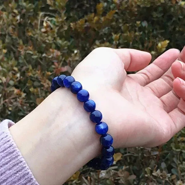 6/8/10mm buddha Bracelets Blue Tiger Eye Bracelet Natural Stone Round Beads Elasticity Rope Men Women blue stone Beaded Bracelet