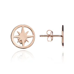 70%  DISCOUNT 18ct Rose Gold Vermeil Circle of Life Star  Stud Earrings