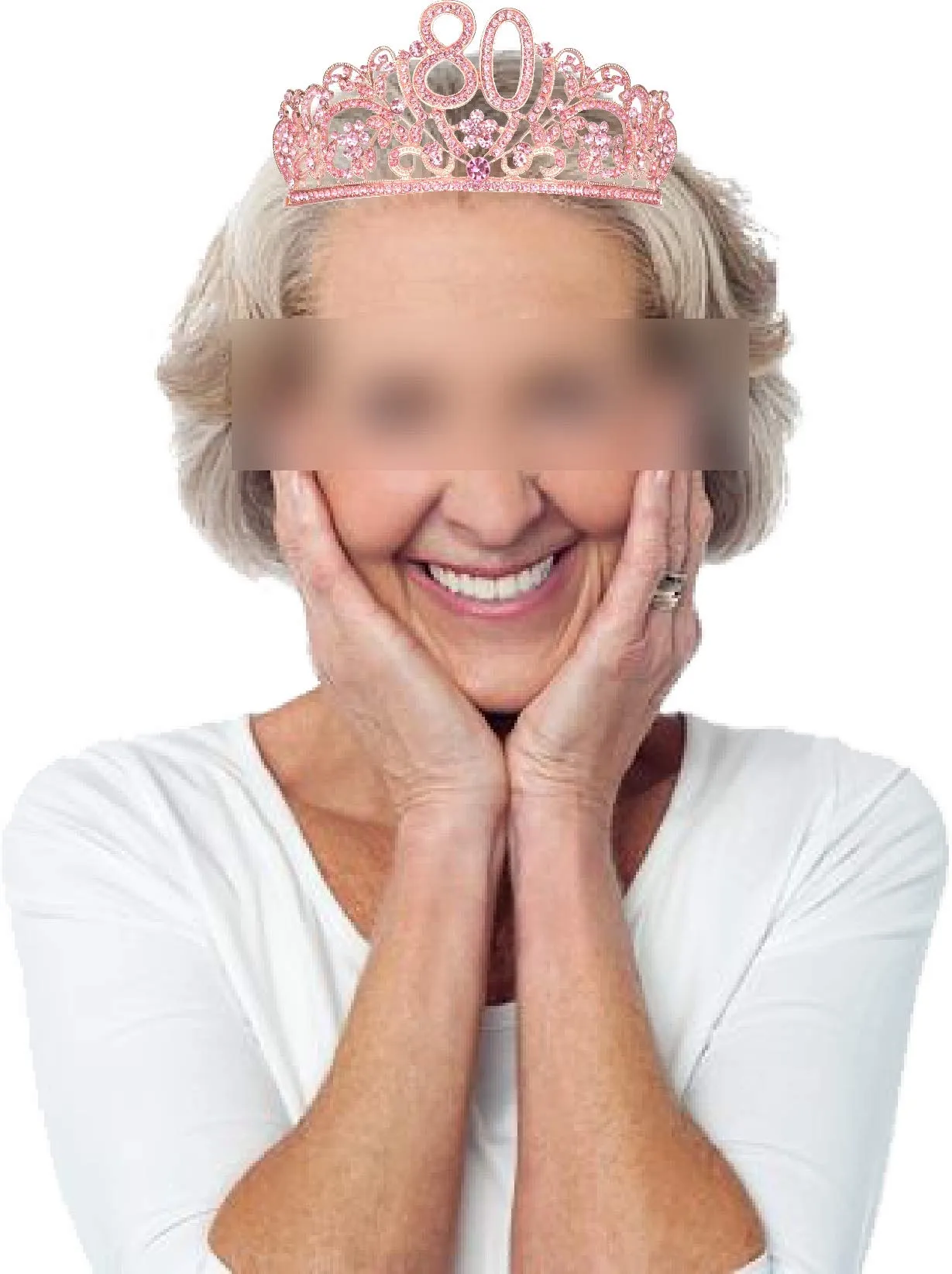 80Th Birthday Gifts For Woman, 80Th Birthday Tiara And Sash Pink, Happy 80Th Birthday