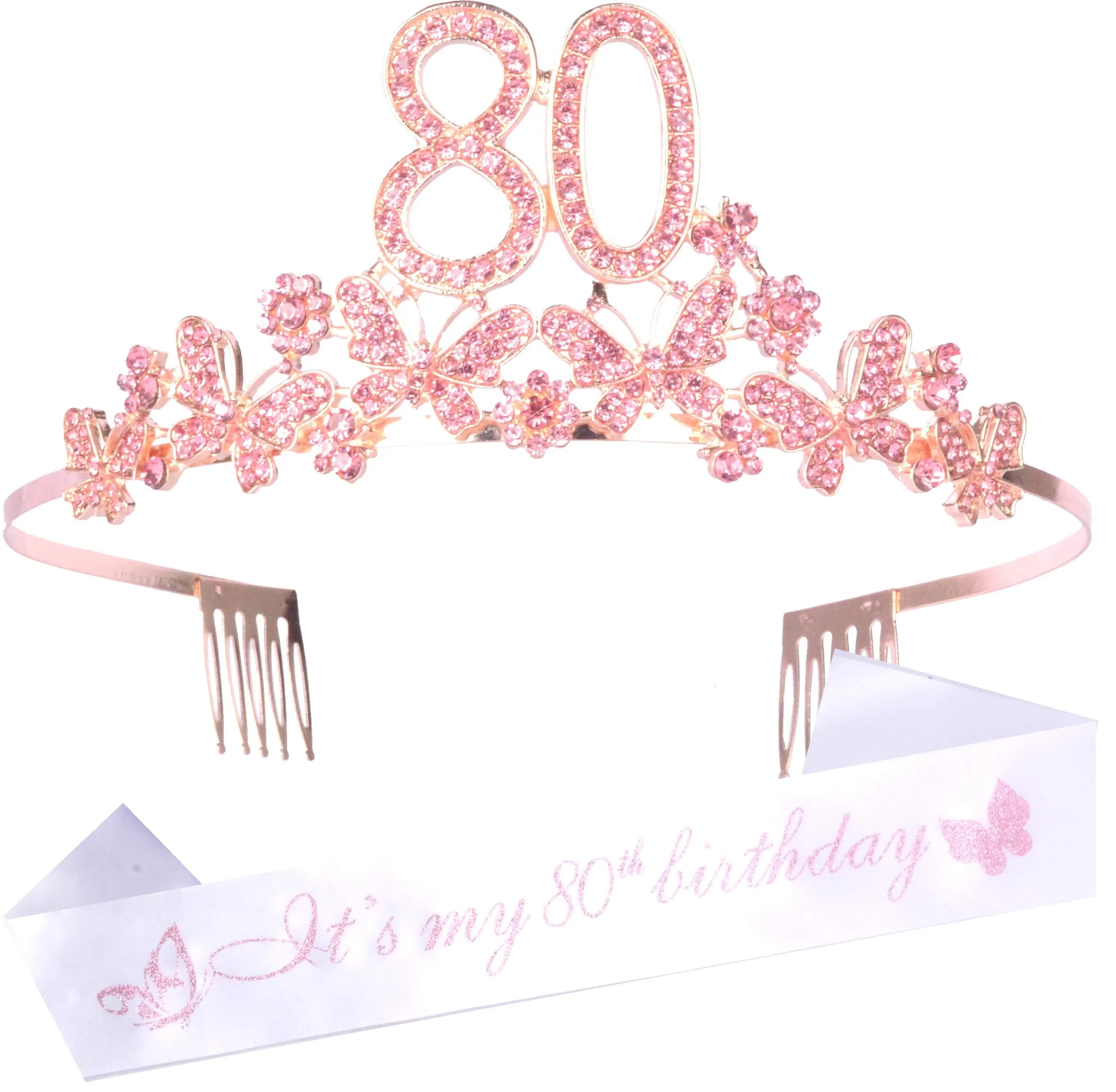 80th Birthday,80th Birthday Gifts for Women, 80th Birthday Tiara and Sash,80th Birthday