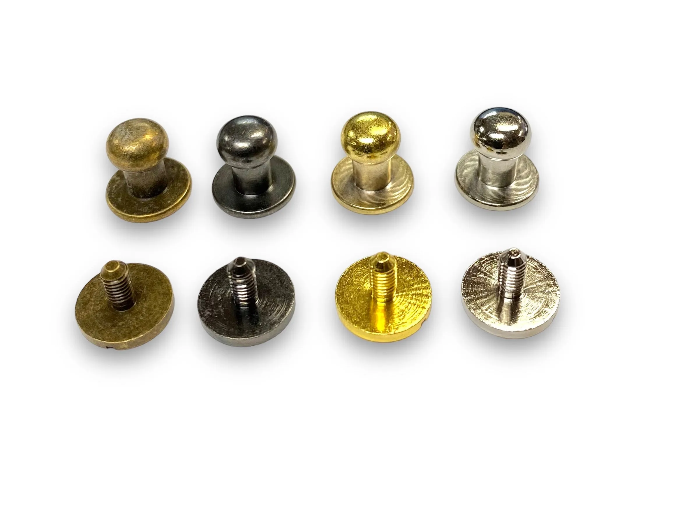 8mm Post / Button Stud Fasteners for Leather (3 sets)