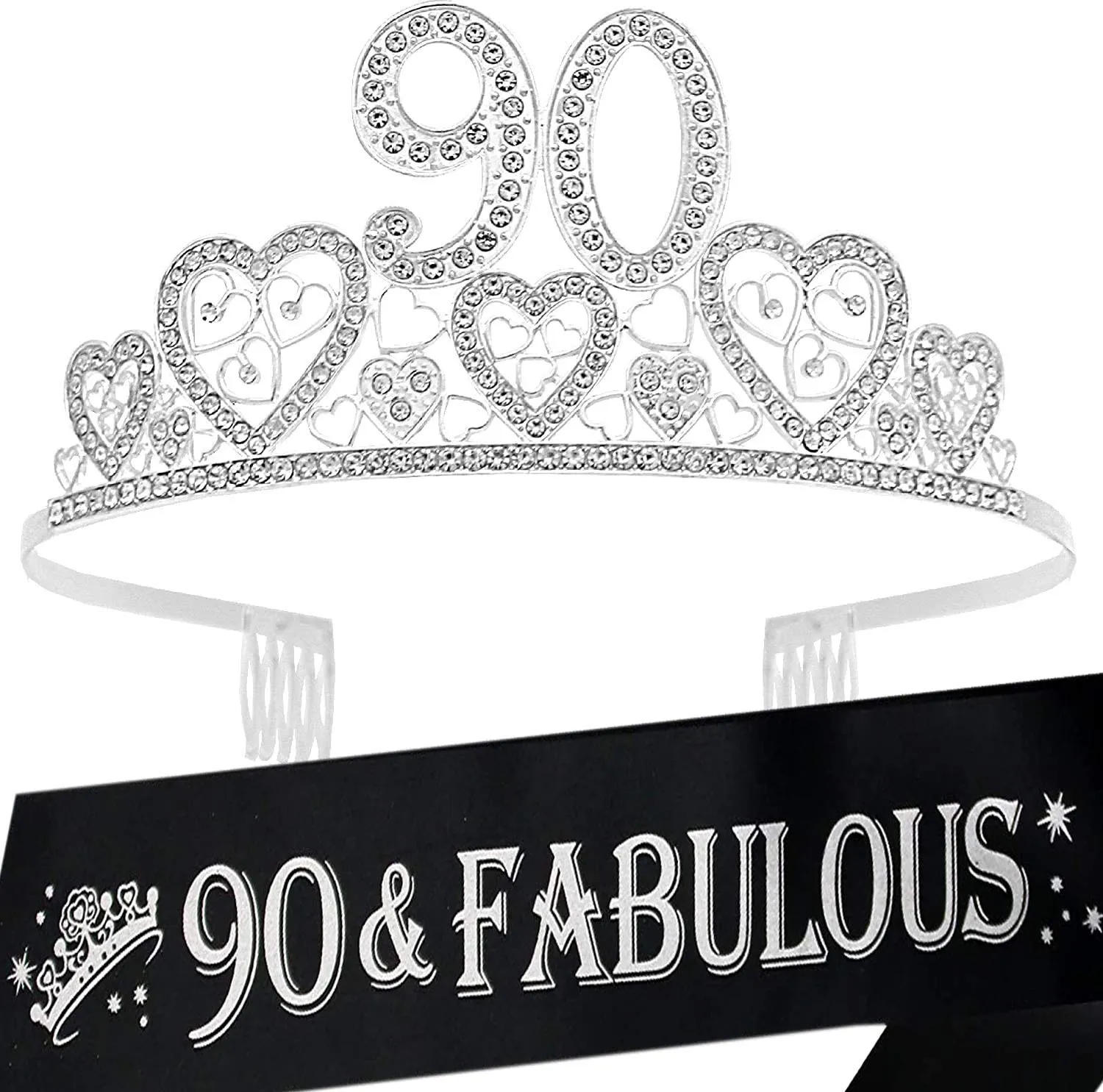 90th Birthday Gifts for Women,90th Birthday Tiara, 90th Birthday Decorations,90th Crown