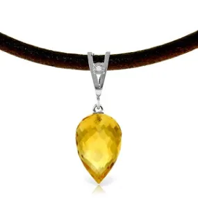 9.51 Carat 14K Solid White Gold Savoire Faire Citrine Necklace